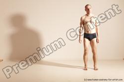 Underwear Gymnastic poses Man White Slim Bald Brown Dancing Dynamic poses Academic